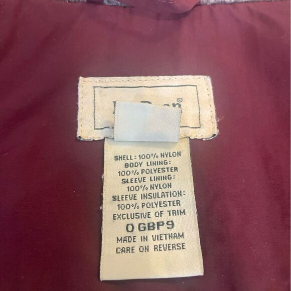 LL Bean Puffer Insulated Fleece Lined Burgundy Winter Coat Womens Size Medium - Picture 11 of 16